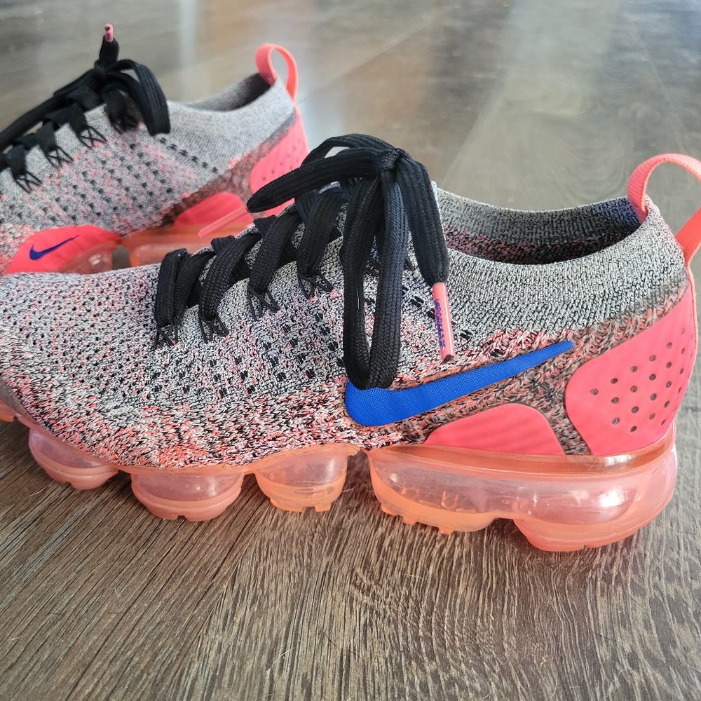 Nike Air Vapor Max Flyknit 2 Womens Shoes White-Ultramarine-Hot Punch